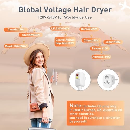 Quico Travel Hair Dryer Dual Voltage, 120000RPM BLDC Fast Drying Blow Dryer - Image 6
