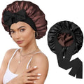 CHLINS Double Layer Satin Bonnet for Sleeping, Hair Bonnet for Curly Hair by CHLINS