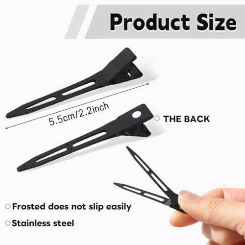 Choicbaby 80 PCS Duck Clips for Hair 2.2 Inch Black Hair Clips Metal Duckbill Clip Hair Clips for Pin Curls Hair Accessories for Women Hair Styling Clips - Image 3