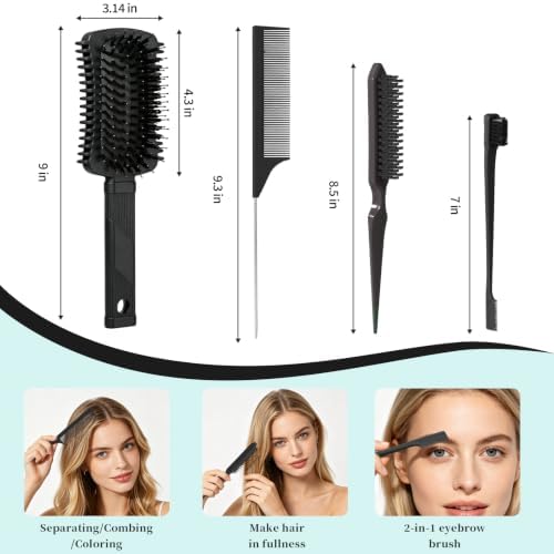 Curly Hair Brush Black, Volume Curl Defining Brush for Effortlessly Detangling Shaping and Styling Men's Women's Curls, Waves & Coils, Curly Hair Products, Reduce Frizz - Image 7