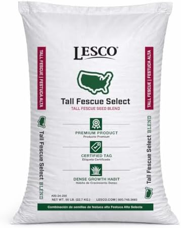 Lesco Tall Fescue Select Blend Grass Seed - 50lbs. - Blue Tag Certified - Weed Free by LawnSynergy