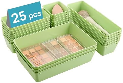 Vtopmart 25 Pack Plastic Drawer Organizers with Anti-slip Rubber Pads by Vtopmart
