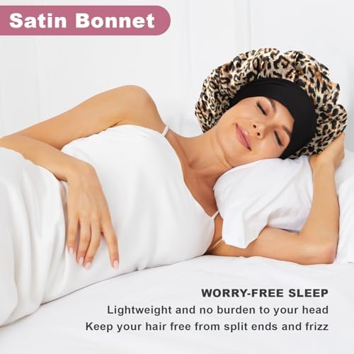 8Pcs Satin Bonnet Silk Bonnet, Hair Bonnet for Sleeping - Image 2