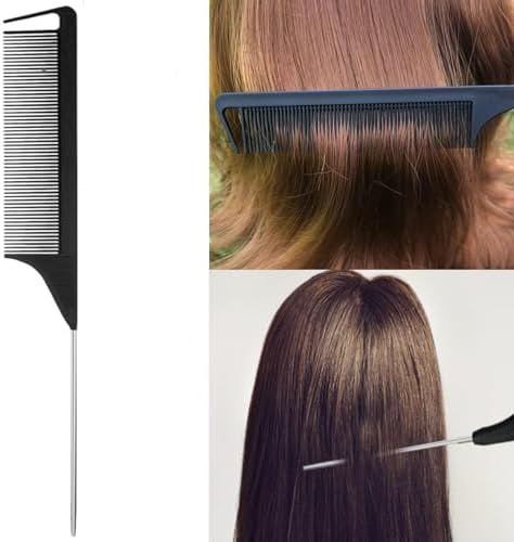 5Pcs Slick Back Brush Set with Topsy Tail Tool, Teasing Bristle, Rat Comb for Women & Girls Hair Styling, Flyaways Control and Edge Combing - BIACK - Image 6