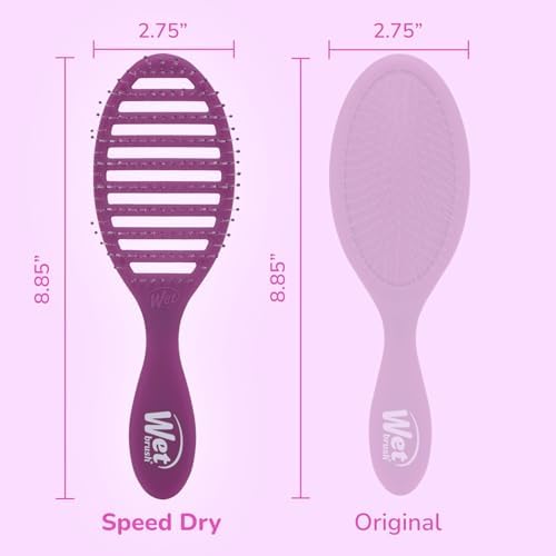 Wet Brush Speed Dry Hair Brush, Purple Frost - Vented Design & Soft HeatFlex Bristles Are Blow Dry Safe - Ergonomic Handle Manages Tangles - Pain-Free Hair Accessories - Image 5