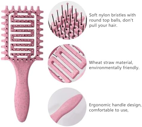 Curl Defining Brush for Curly Hair, Vented Detangling Hair Brush for Wet and Dry Styling, Curved Brush for Shaping and Smoothing Curl Clumps, Lightweight Hair Brush (2Pcs Green) - Image 2