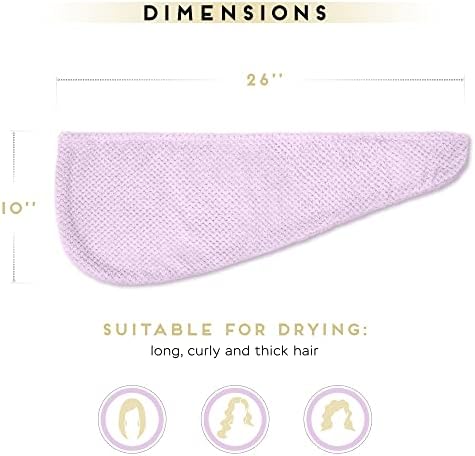 SimpleField 2 Pack Microfiber Hair Towel Wrap for Women, Anti Frizz Quick Drying Hair Turban for All Hair Style, Absorbent and Lightweight (Light Purple) - Image 5