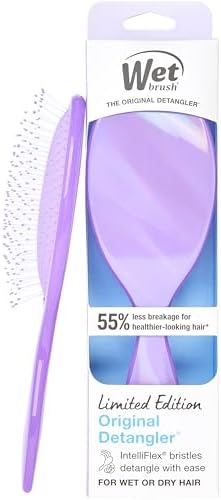 Wet Brush Original Detangler Hair Brush, Soft, Flexible Bristles Gently Detangle All Hair Types, Works on Wet or Dry Strands, Ergonomic Handle, Reduces Breakage, Limited Edition, Prismatic Glow Purple by WetBrush