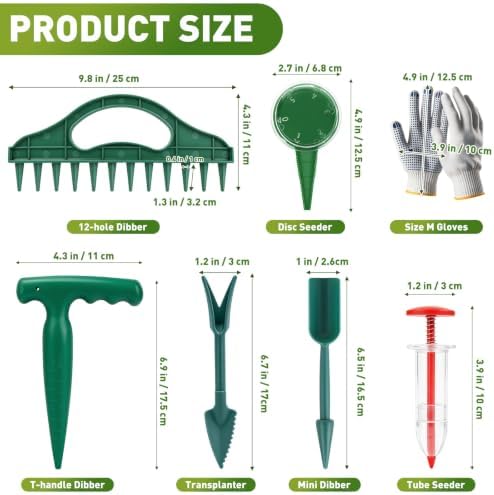 Seed Planter Tools with Garden Dibbers, Seed Spreaders, 9 Pcs - Image 5
