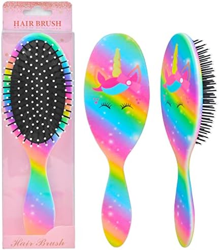 Kids Hair Brush Girls, Toddler Wet Dry Detangling Hair Brush for Curly Thick Hair Pain-Free Comb Girls Kids Women Unicorn Mermaid by OlyPegic