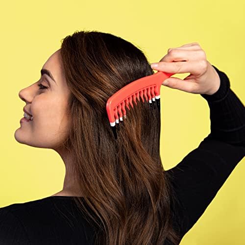 Big Hair Tools Extra Large Wide Tooth Comb for Thick, Curly, Wavy or Long Hair - Frizz-Free Detangling Shower Comb - Orange - Image 6