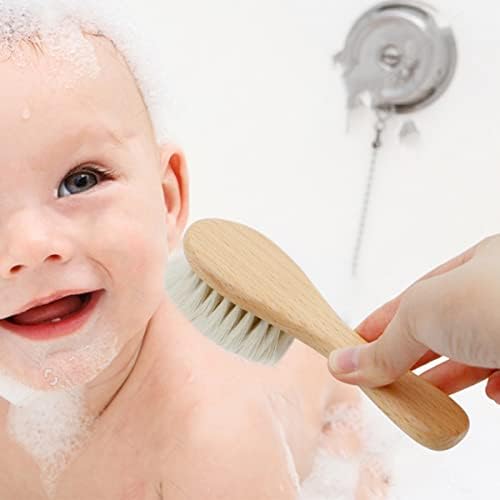 Baby Hair Brush and Comb Set for Newborns & Toddlers | Wooden Baby Brush Set with Soft Goat Bristles l Wood Comb l Purple Cradle Cap Brush| Ideal for Cradle Cap (3 Piece) - Image 7