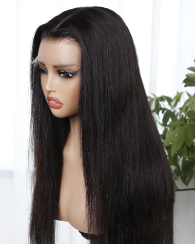 BEEOS Straight 13x6 SKINLIKE Rea HD Lace Frontal Wig, Ultra-fitted Cap Design Pre-Plucked Bleached Knots 180% Density Human Hair 26 Inch - Image 3