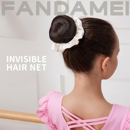 FANDAMEI 6 PCS Hair Bun Makers for Kids, 10 Invisible Bun Nets for Ballet Girls, 3PCS Extra Small 3PCS Small Donut Buns for Hair Kids, Bun Makers Hair Nets for Buns with 5 Elastics 20 Pins (Brown) - Image 5