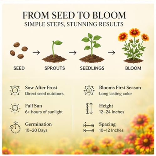 Blanketflower Gaillardia Seeds (Gaillardia aristata) – 500+ Non-GMO Heirloom Seeds by Isla’s Garden Seeds, Vibrant Perennial Wildflowers, Attracts Butterflies & Bees, Drought-Tolerant & Easy to Grow - Image 5
