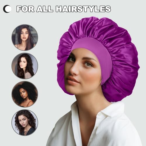 2 Pcs Extra Large Satin Hair Bonnet for Sleeping Cap - Image 4