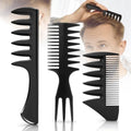 Stylemate 3Pcs Hair Styling Combs Set for Men, Black Barber Wide Tooth Texture Comb for Quiff, Pompadour, Slick Back, Fauxhawk, Undercut by Stylemate