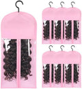 Pink Wig Storage Bags with Hanger, 6PCS for Wigs&Hair Extensions by Yoandoy