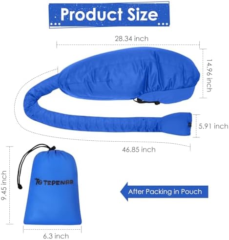 TEPENAR Hair Dryer Bonnet Attachment: Upgraded Extra Large Hooded Dryer Adjustable Hair Dryer Caps - Easy to Use for Natural Curly Textured Hair Care Styling Fast Drying - Blue - Image 3