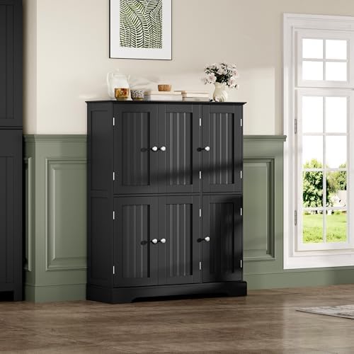 ChooChoo Bathroom Floor Cabinet with 6 Doors and Adjustable Shelves - Image 5