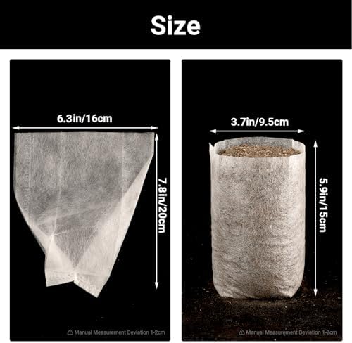 Seedling Grow Bags for Plants Bulk, 6x8 inches Sturdy Non-Woven Nursery Bags, 100PCS Solid Plant Grow Seed Starter Bag, Fabric Seedling Pots Pouches Planting Home Garden Supply - Image 2