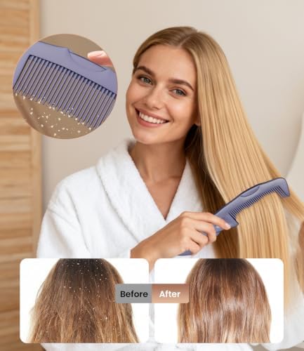Dandruff Comb Removal 2PC Hollow Fine Tooth Scalp Detox Hair Care Tool - Image 2
