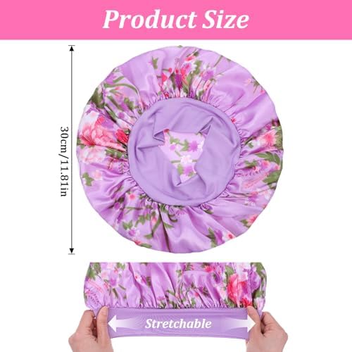 WLLHYF 18 Pcs Satin Bonnets for Sleeping, Large Silk Bonnet, Multicolored D - Image 2
