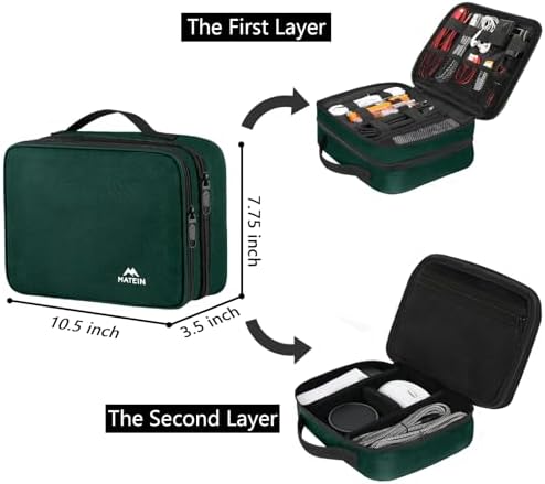 MATEIN Electronics Travel Organizer, Double Layers Charger Organizer Bag - Image 3