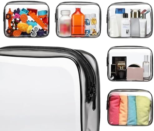 PACKISM Clear Makeup Bag for Travel - TSA Approved Toiletry Bag, Smoke Gray - Image 4