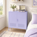Purple Metal Accent Cabinet, 33" H Industrial 2-Door Steel Sideboard with 2 Adjustable Shelves, Ventilated Freestanding Storage Organizer for Living Room, Bedroom by HOME