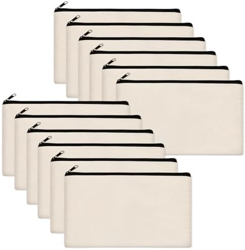 Legigo Blank Canvas Bags Zipper Pouch Makeup Bags Pencil Pouch Bulk by Legigo