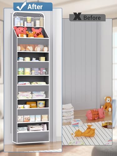 Over Door Hanging Organizer, 5 Tier 44 lb Load Behind Door Storage Bag - Image 2