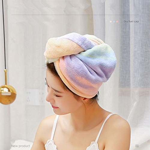 Microfiber Hair Drying Wrap Towel for Women Turban Fast Dry Multicolored - Image 2