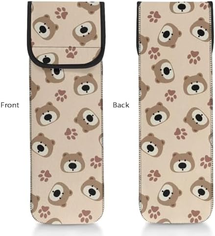 1 Piece Flat Iron Curling Wand Travel Cover Cute Bear Case Bag Curling Wand Travel Case Universal Sleeve Flat Iron Case Heat Resistant Bag Long-Term Use - Image 3