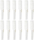 Krest 6000 7 in. Teasing Combs Lift Vent Hair Combs Pack Space Tooth Wide teeth Comb 12 Pc (White) by Krest