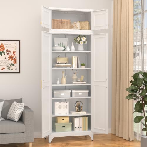 SteeLoong 90”Metal Pantry Storage Cabinet with Doors & 5 Adjustable Shelves - Image 6
