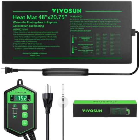 VIVOSUN 48" x 20.75" Seedling Heat Mat and Digital Thermostat Combo Set by VIVOSUN