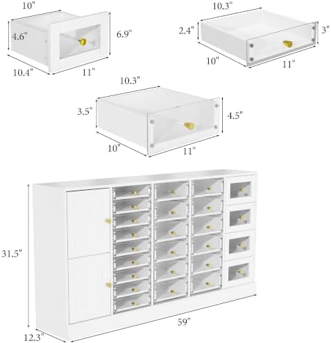 Nail Polish Storage Jewelry Display Cabinet with 25 Acrylic Drawers - Image 2