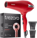 TREZORO Professional Hair Dryer with 2 Concentrator Nozzles, 2000W, Red by TREZORO