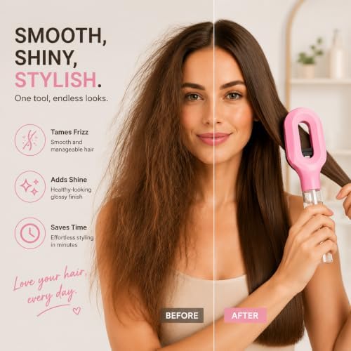 Hair Detangler Brush, 2-in-1 Built-In Mist Sprayer with 50ml Water Tank, Wet Dry Anti-Frizz Comb for All Hair Types (Pink) - Image 4