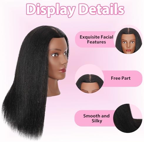 Opini 18" Mannequin Head 100% Human Hair for Hairdresser Practice Braiding - Image 3