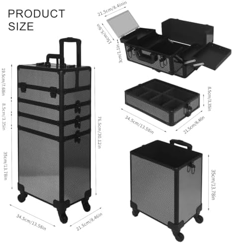 Makeup Train Case Makeup Case (5, CARBON FIBER) - Image 2