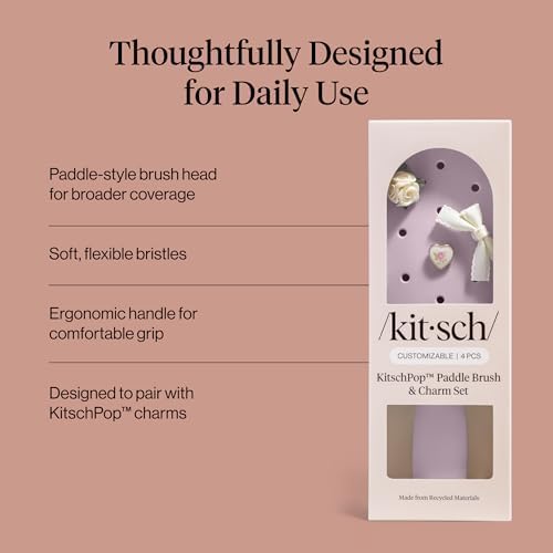 KitschPop™ Paddle Brush | Hair Brushes for Women – Soft Violet - Image 3