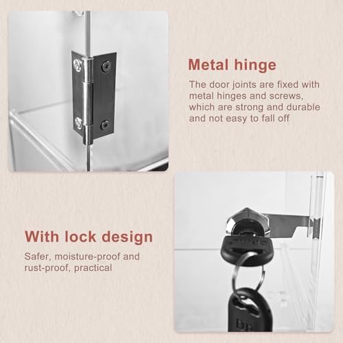 3 Shelf Acrylic Lockable Display Case for Jewelry & Valuables - Image 4