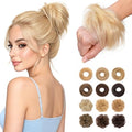 Messy Bun Hair Pieces Human Hair, Straight #60 Platinum Blonde by SLEEKALON