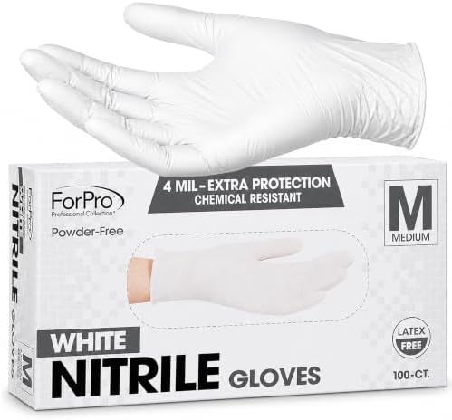 ForPro Disposable Nitrile Gloves, Chemical Resistant, Powder-Free, Latex-Free, Non-Sterile, Food Safe, 4 Mil by ForProProfessionalCollection