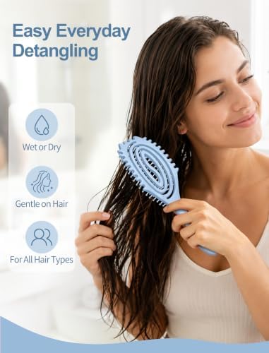 HIPPIH 2 Pack Hair Brush - Wet Dry Detangler Brush, Hair Brushes for Women - Image 6