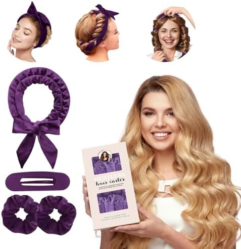Heatless Curls Overnight, Heatless Hair Curlers to Sleep in, Purple by Ihrlpxkc