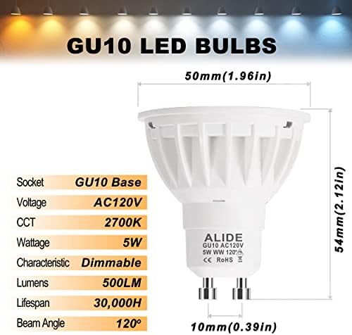 GU10 LED Track Light Bulbs Dimmable 50W Equivalent, 2700K Soft Warm Light - Image 3
