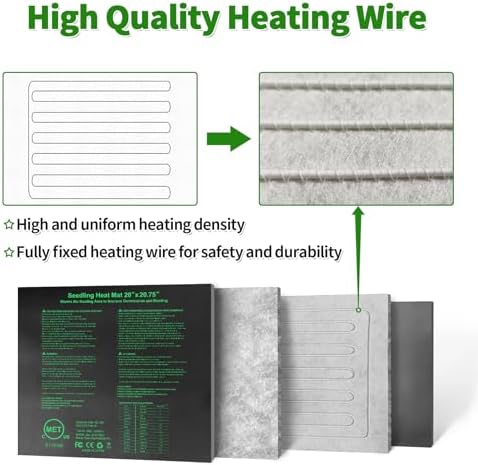 Seedling Heat Mat 20" x 20.75" Warm Hydroponic Plant for Indoor Gardening Germination Starting, Waterproof Durable - Image 6